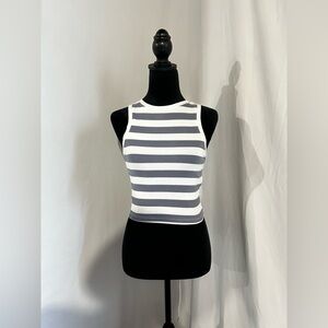 Blue and white stripe Beach Tank Top Cropped Hollister XS
